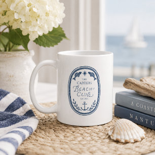 Tasse côtière personnalisée au blason du Beach Clu