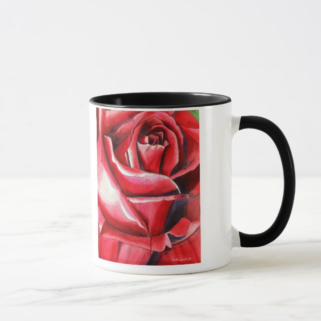 Tasse Couleur d'aquarelle rouge Crimson macro d'art orig (Droite)