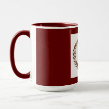 Tasse couleur marron avec monogramme