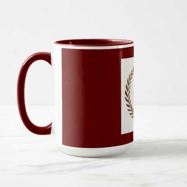 Tasse couleur marron avec monogramme (Gauche)