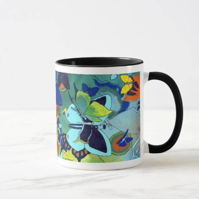 Tasse Couleur Mosaïque de papillon mignonne (Droite)