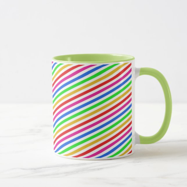 Tasse Couleurs arc-en-ciel en bande (Droite)