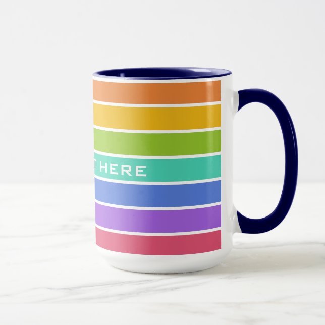 Tasse Couleurs arc-en-ciel mules personnalisées (Droite)