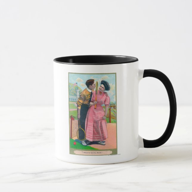 Tasse Couple avec Tennis GearMême vieille raquette (Droite)