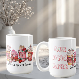 Tasse Couple Mon Langage d'Amour est le Café Mr et