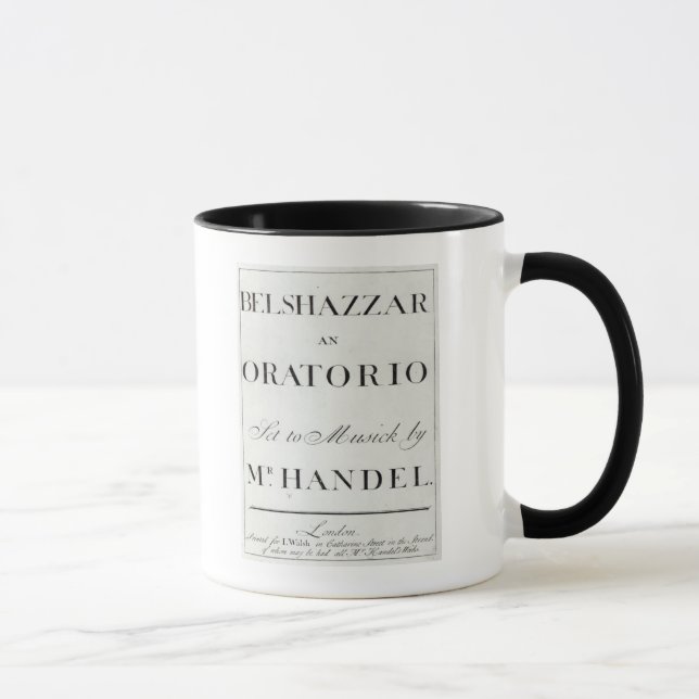 Tasse Couverture du score pour le Belshazzar par Handel (Droite)