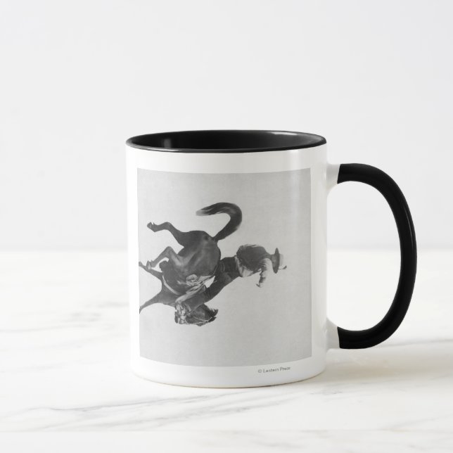 Tasse Cowboy Ned Coy Riding Bucking Bronco Nommé (Droite)