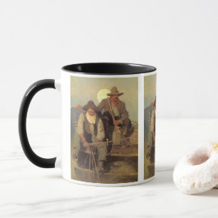 Tasse Cowboys Vintage, l'estrade de paye par NC Wyeth
