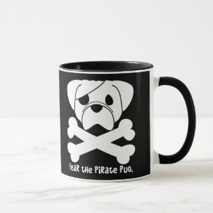 Tasse Craignez le carlin de pirate