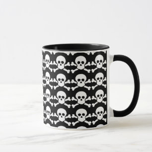 Tasse crâne de pirate noir et blanc