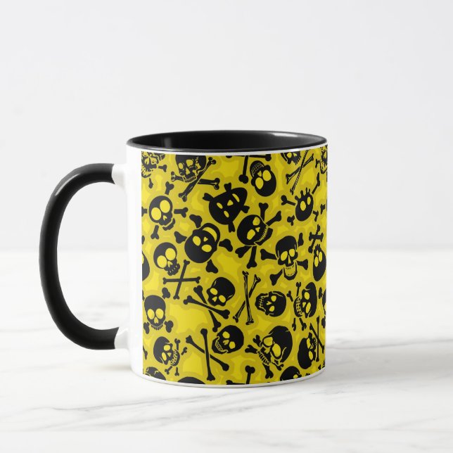 Tasse Crâne et motif d'os croisés (Gauche)