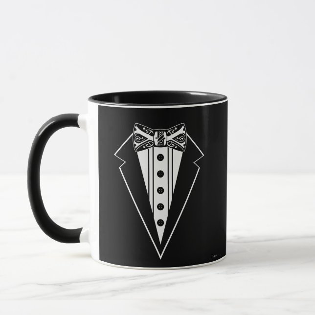 Tasse Cravate noir et blanc avec Tux (Gauche)