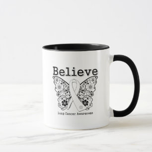 Tasse Croire - Papillon du cancer du poumon