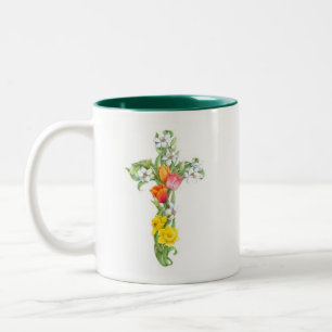 Tasse croisée - jonquille et tulipe