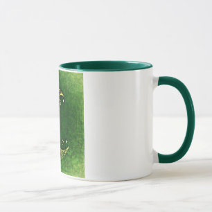 Tasse Croissant de lune et étoiles floraux d'or sur le