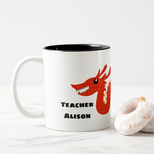 Tasse customisée de professeur avec le dragon (Avec donut)