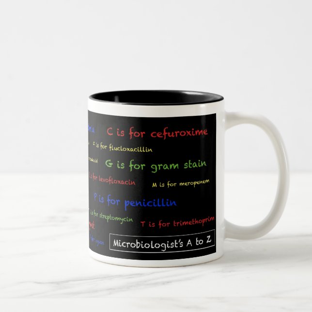 Tasse d'A à du Z du microbiologiste - noir (Droit)