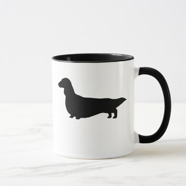 Tasse Dachshund à poil long Silhouette Wiener Dog Doxie (Droite)