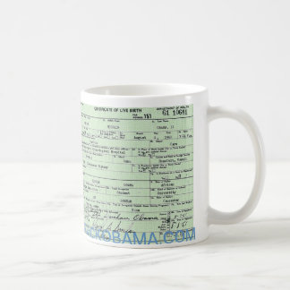 Tasse d'acte de naissance de campagne d'Obama
