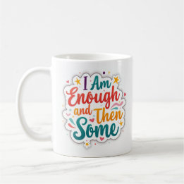 Tasse d'affirmation pastel 'Je Suis Suffisant et E