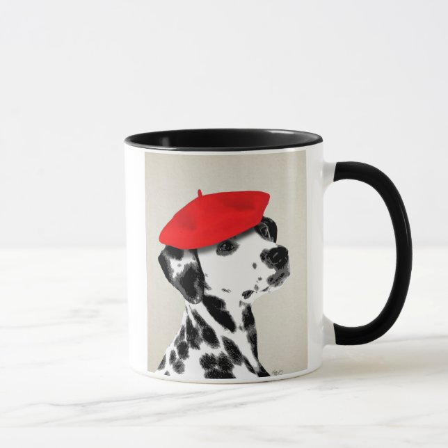 Tasse Dalmatien Avec Beret Rouge (Droite)