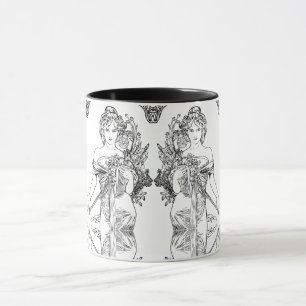 Tasse d'Alphonse Mucha de nouveau d'art