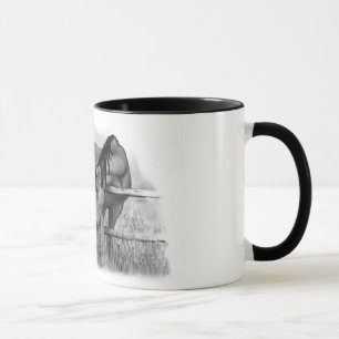 TASSE D'AMANT DE CHEVAL D'ART DE CRAYON