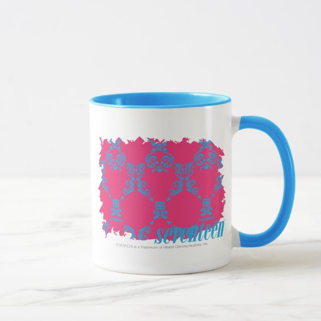 Tasse Damassé 3 Aqua-Magenta (Droite)