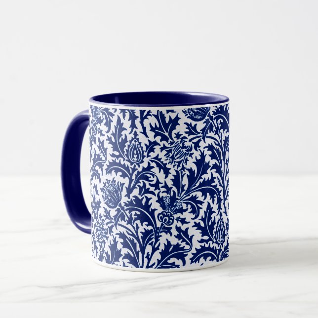 Tasse Damassé de chardon de William Morris, bleu de (Devant gauche)