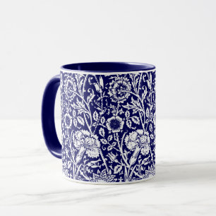 Tasse Damassé, marine et blanc d'oeillet de Nouveau