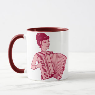 Tasse Dame à l'accordéon rétro
