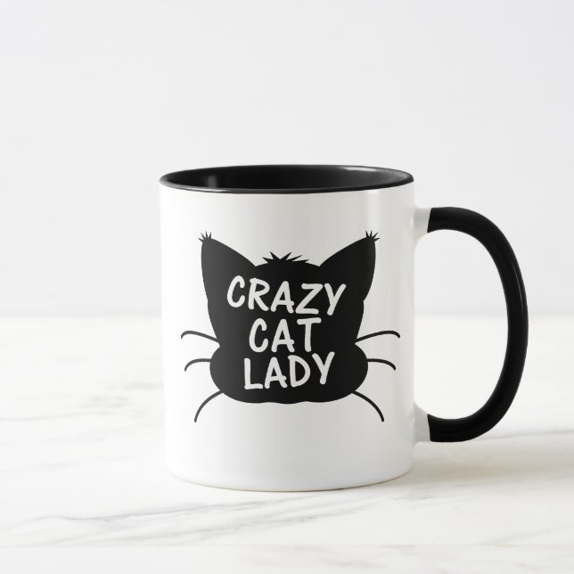 Tasse Dame folle de chat (Droite)