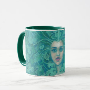 Tasse Dame verte / Reine de la forêt, art imaginaire