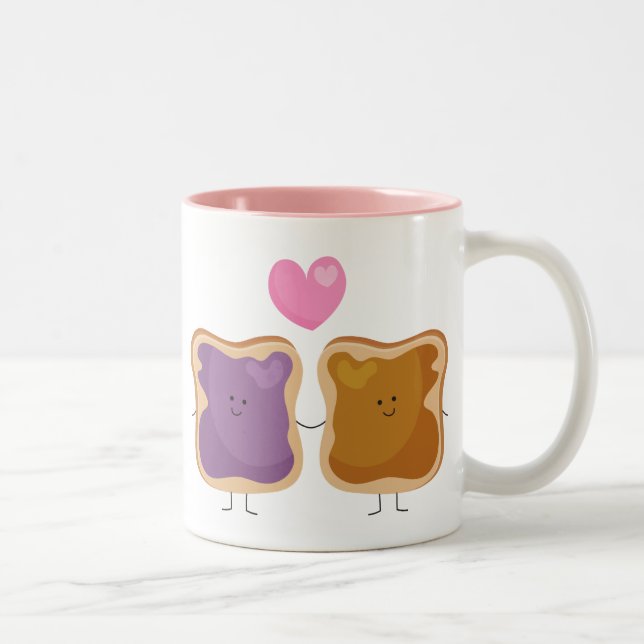 Tasse d'amour de beurre et de gelée d'arachide (Droit)