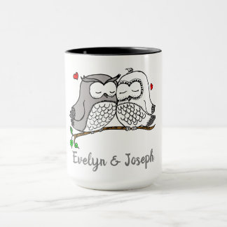 Tasse d'amour de hiboux personnalisés