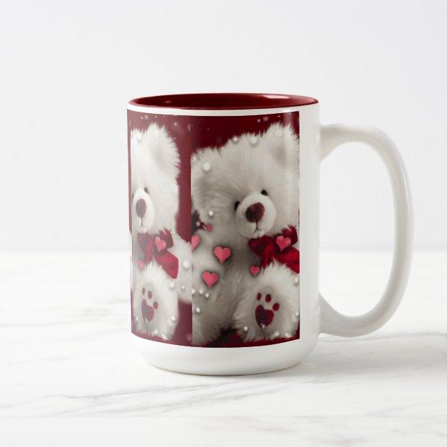 Tasse d'amour de Valentine d'ours de nounours (Droit)