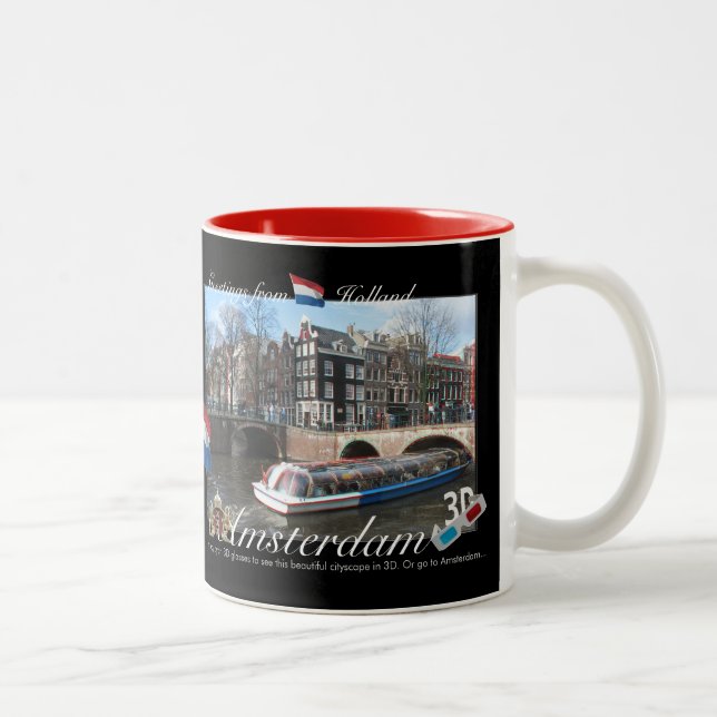 Tasse d'anaglyphe d'Amsterdam Hollande 3D (Droit)