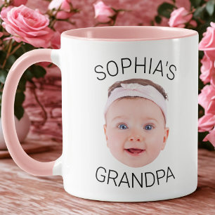 Tasse d'anniversaire de grand-père au visage de bé