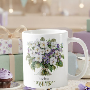 Tasse d'anniversaire de la fleur de naissance de f