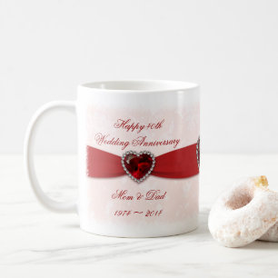 Tasse d'anniversaire de mariage de damassé