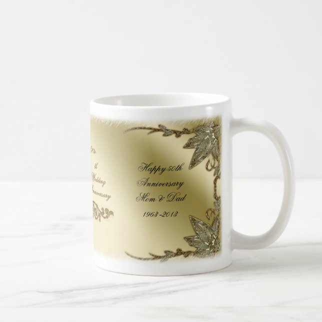 Tasse d'anniversaire de mariage d'or (Droite)