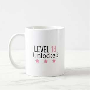 Tasse d'anniversaire rose Niveau 18 débloqué