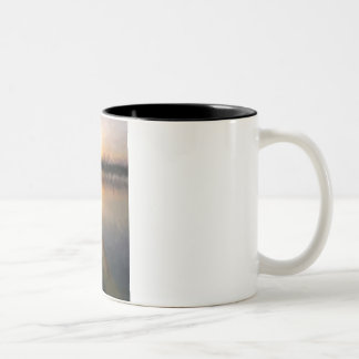 Tasse d'aquarelle de coucher du soleil de kayak