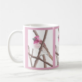 Tasse d'aquarelle de pinson pourpre