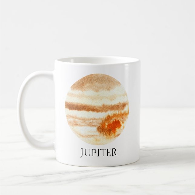 Tasse d'aquarelle de planète de Jupiter (Gauche)