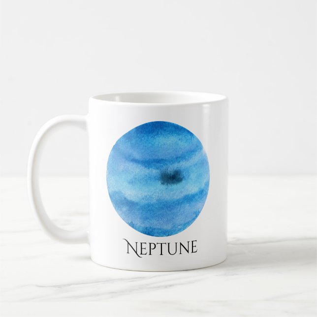 Tasse d'aquarelle de planète de Neptune (Gauche)
