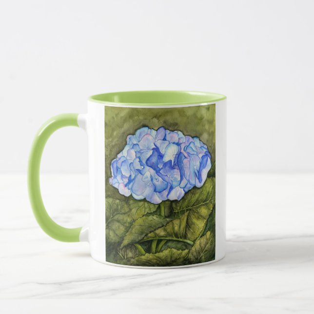Tasse d'aquarelle d'hortensia (Gauche)