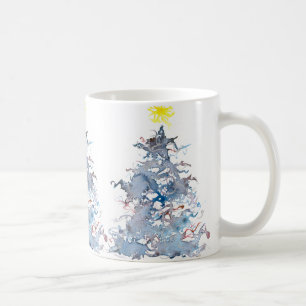 Tasse d'arbre de Noël, bleue