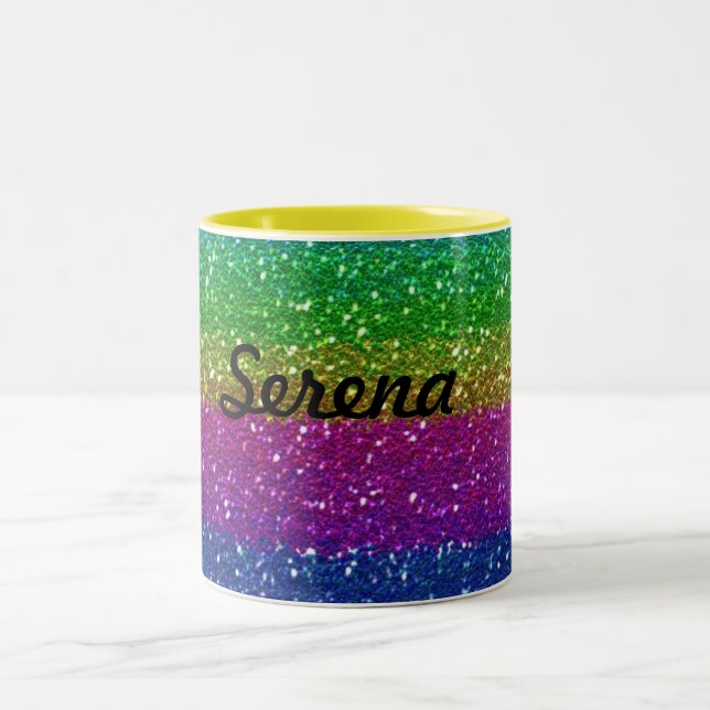 Tasse d'arc-en-ciel de parties scintillantes (Centre)