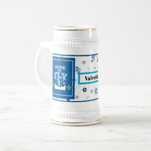 Tasse Dare to Fly – Motif Floral Bleu Inspirant